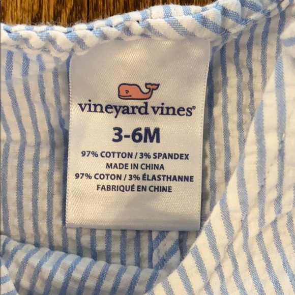 Vineyard Vines Seersucker Romper Overalls - Picture 3 of 6
